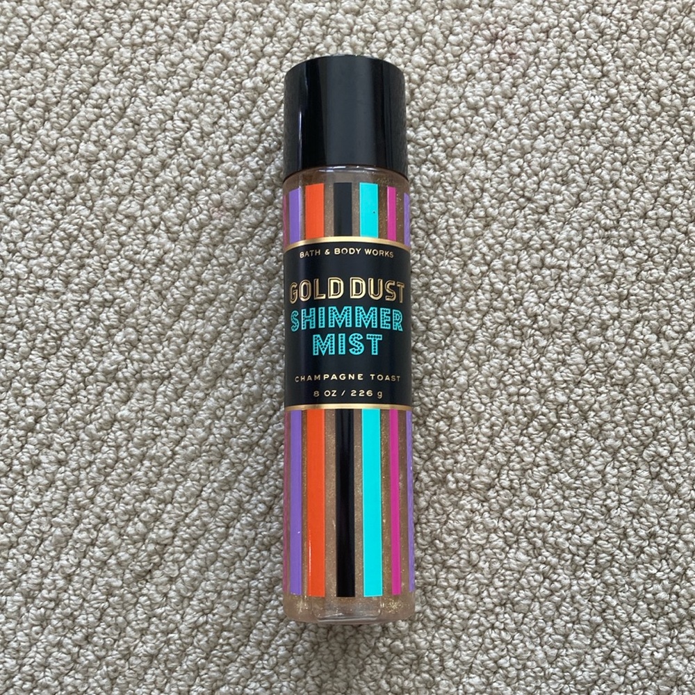 NEW Bath & Body Works Gold Dust Body Shimmer Mist Champagne Toast 8 oz Glittery
